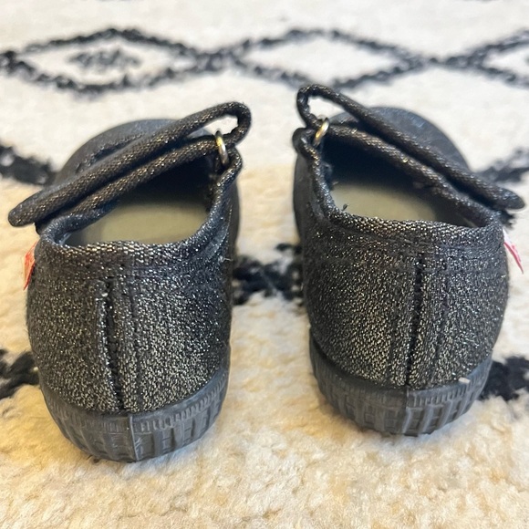 Cienta Black Sparkle Mary Jane’s Velcro Closure Size 21 EU 5 US - Picture 6 of 7